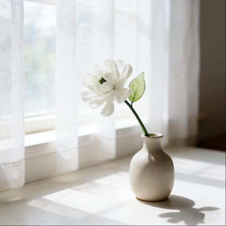Weiße Glasdahlie - handgefertigte Dekoration, 20 cm