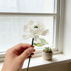 Weiße Glasdahlie - handgefertigte Dekoration, 20 cm