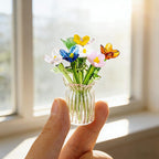 Glasblumenstrauß Geburtsmonat Miniatur handgefertigt Wohnkultur