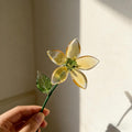 Glaskunst Geißblatt Blüte Bernstein Gold, 20 cm Handgeformte Dekoration