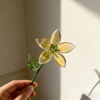 Glaskunst Geißblatt Blüte Bernstein Gold, 20 cm Handgeformte Dekoration