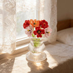 Handgefertigtes Blumenarrangement, Blüten mit einem Durchmesser von 2,5-3 Zoll, inklusive Vase