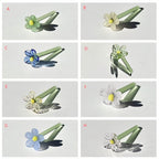 Mundgeblasene Glasblumen mit kleinen Vögeln, Glasvögel