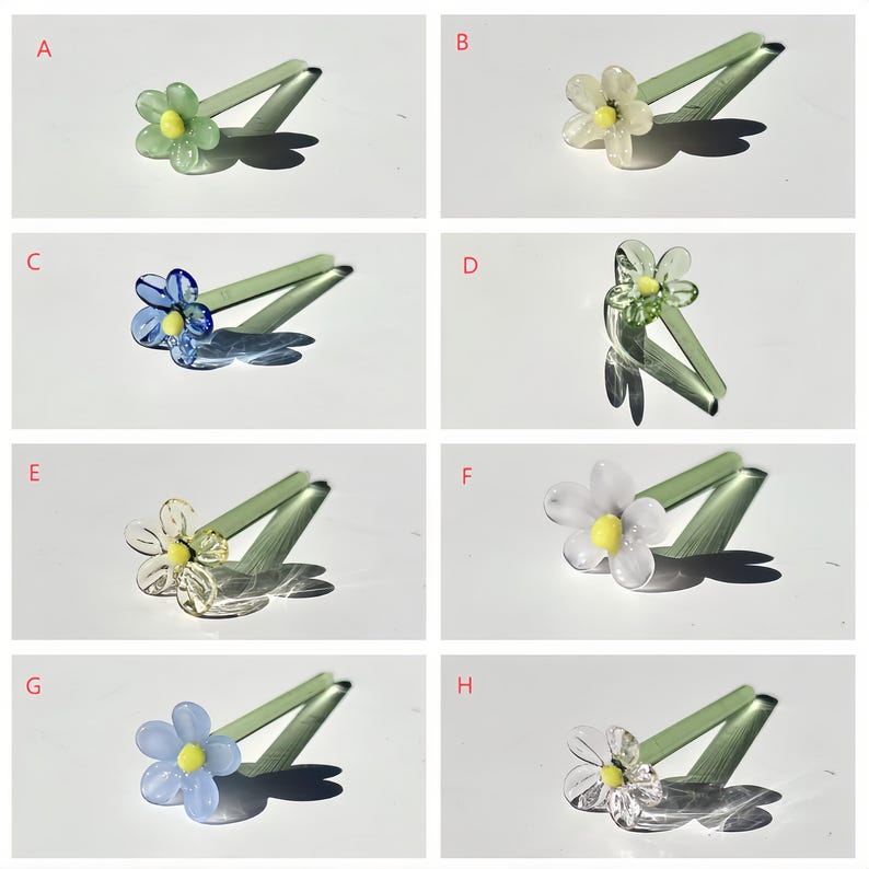Mundgeblasene Glasblumen mit kleinen Vögeln, Glasvögel