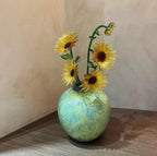 Glas Sonnenblumen-Dekoration Schreibtischdekoration Tischdekoration Handgefertigt 17,5 cm