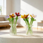 Glasblumenstrauß Geburtsmonat Miniatur handgefertigt Wohnkultur