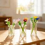 Glasblumenstrauß Geburtsmonat Miniatur handgefertigt Wohnkultur