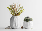 Moderne Designvase mit organischer Wellenstruktur, versiegelt mit PLA-Material, Größen S-XL.