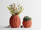 Moderne Designvase mit organischer Wellenstruktur, versiegelt mit PLA-Material, Größen S-XL.