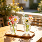 Miniatur-Glasstrauß mit Vase, handgefertigt
