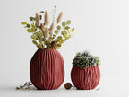 Moderne Designvase mit organischer Wellenstruktur, versiegelt mit PLA-Material, Größen S-XL.
