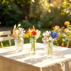 Miniatur-Glasstrauß mit Vase, handgefertigt