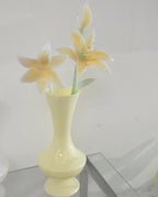 Glaslilie, handgefertigt, gebranntes Glas, 30-35 cm, weiß, durchscheinend