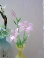 Glaslilie, handgefertigt, gebranntes Glas, 30-35 cm, weiß, durchscheinend