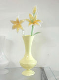 Glaslilie, handgefertigt, gebranntes Glas, 30-35 cm, weiß, durchscheinend