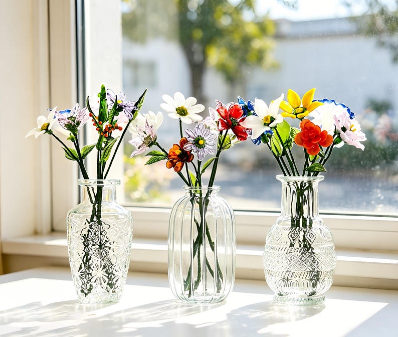 Buntglas-Blumensträuße – Handgefertigte Sträuße, Tischdekorationen und Geschenke