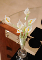 Glas-Calla-Lilien-Dekoration, elegante Glas-Lilien-Skulptur, florales Tischgesteck
