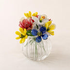 Mini Glasblumen Display für Schreibtisch, Fensterbank und Regal Dekor