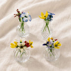 Mini Glasblumen Display für Schreibtisch, Fensterbank und Regal Dekor