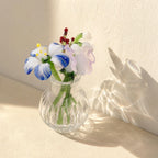 Mini Glasblumen Display für Schreibtisch, Fensterbank und Regal Dekor