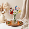 Glasblumenstrauß mit Vase, mundgeblasene Stiele, erhältlich in 3 Größen