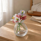 Mini Glasblumen Display für Schreibtisch, Fensterbank und Regal Dekor