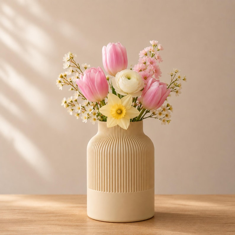 Moderne 3D-gedruckte Vase – matte Oberfläche, 16 cm/22 cm