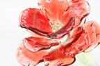 Rote Glas Rose Handgefertigt Mundgeblasen Kunst Blumenskulptur Tischdekor
