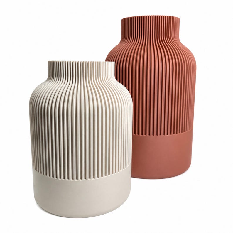 Moderne 3D-gedruckte Vase – matte Oberfläche, 16 cm/22 cm
