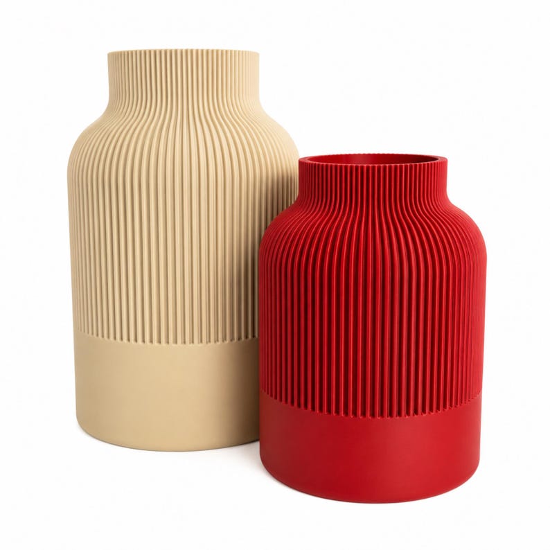 Moderne 3D-gedruckte Vase – matte Oberfläche, 16 cm/22 cm