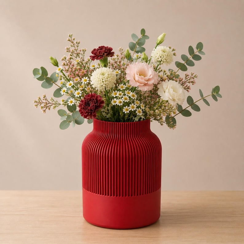 Moderne 3D-gedruckte Vase – matte Oberfläche, 16 cm/22 cm