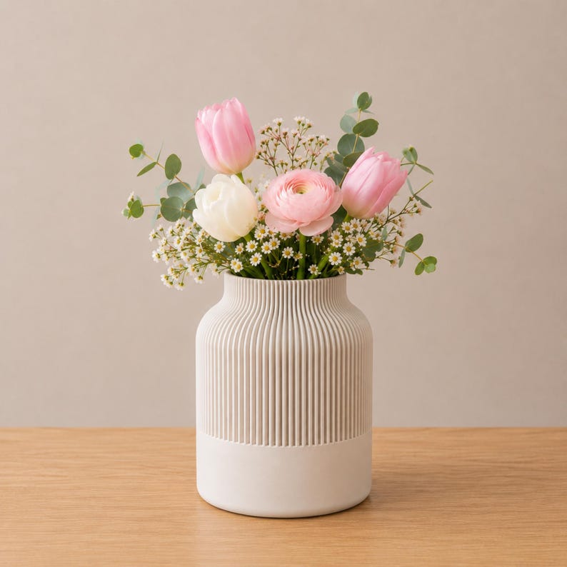 Moderne 3D-gedruckte Vase – matte Oberfläche, 16 cm/22 cm