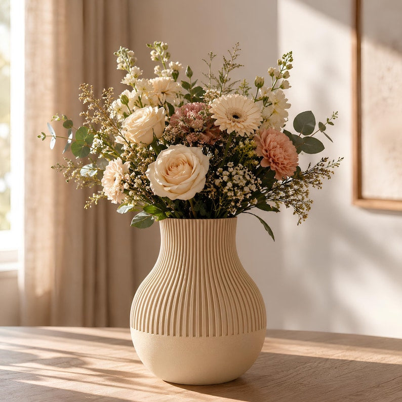 Moderne 3D-gedruckte Vase | Matte Oberfläche | 17,6 cm