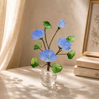 Kristall Lotus Blumenfigur, Romantisches Glas Blumendekor, Eleganter Wohnakzent, 14 cm Höhe