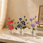 Kristall Lotus Blumenfigur, Romantisches Glas Blumendekor, Eleganter Wohnakzent, 14 cm Höhe