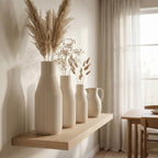 Minimal Vase mit feinen Rillen – Schlanke Flaschenform, Mattes Finish, 3D Druck, Höhen 11–25 cm