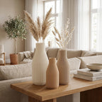 Minimal Vase mit feinen Rillen – Schlanke Flaschenform, Mattes Finish, 3D Druck, Höhen 11–25 cm