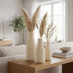 Minimal Vase mit feinen Rillen – Schlanke Flaschenform, Mattes Finish, 3D Druck, Höhen 11–25 cm