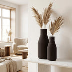 Minimal Vase mit feinen Rillen – Schlanke Flaschenform, Mattes Finish, 3D Druck, Höhen 11–25 cm