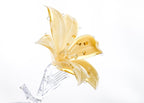 Mundgeblasener Glaslilienstrauß, Kristallblumenverzierung, mehrfarbig, elegante Schreibtischdekoration