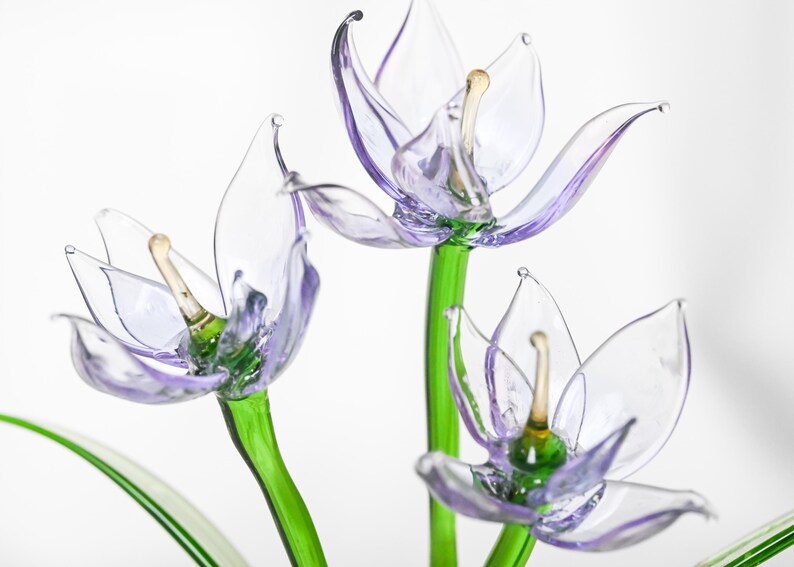 Glasblumentopf-Set, Miniatur künstliche Pflanze, Schreibtischdekoration, Weiß