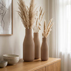 Minimal Vase mit feinen Rillen – Schlanke Flaschenform, Mattes Finish, 3D Druck, Höhen 11–25 cm