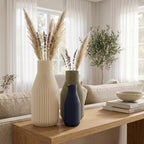 Minimal Vase mit feinen Rillen – Schlanke Flaschenform, Mattes Finish, 3D Druck, Höhen 11–25 cm