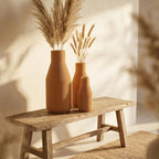 Minimal Vase mit feinen Rillen – Schlanke Flaschenform, Mattes Finish, 3D Druck, Höhen 11–25 cm