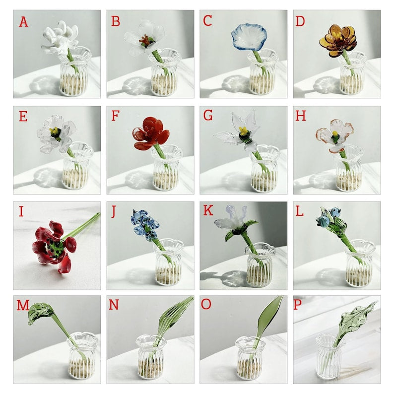 Mini-Glasstrauß mit Vase, Wohndekoration