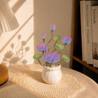 Osmanthusblüten aus Glas, handgefertigtes Blumenarrangement, Geburtsmonatsblume