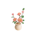 Handgefertigte Glas-Kamelien-Blumenarrangement, Geburtsmonatsblume, Dekoration, 15-21 cm