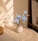 Handgefertigte Glas-Kamelien-Blumenarrangement, Geburtsmonatsblume, Dekoration, 15-21 cm