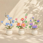 Glas-Glyzinien-Arrangement, handgefertigte immergrüne Blumen, lila, Geburtstagsgeschenk