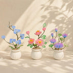 Handgefertigte Orchidee aus Glas, Geburtsmonats-Blumengeschenk, 15-21 cm Höhe, Dekoration für Zuhause